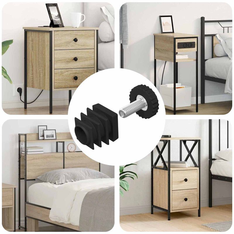 Livellatori per mobili Vidaxxl regolabili 1895 pz nero pp