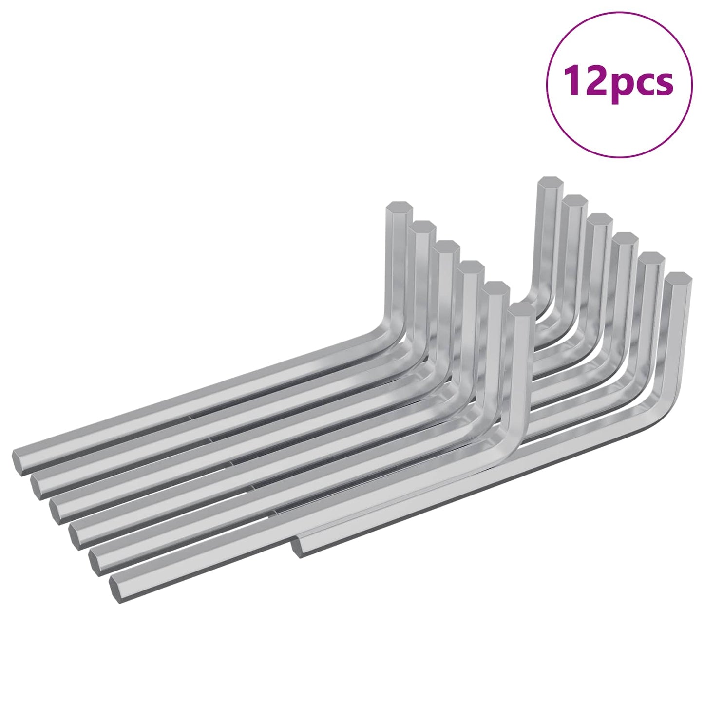 Chiave esagonale Vidaxx 12 pezzi argento 32 x 86 mm in acciaio