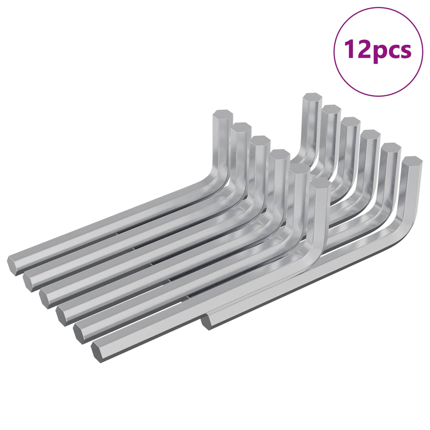 Chiave esagonale Vidaxx 12 pezzi argento 32 x 86 mm in acciaio