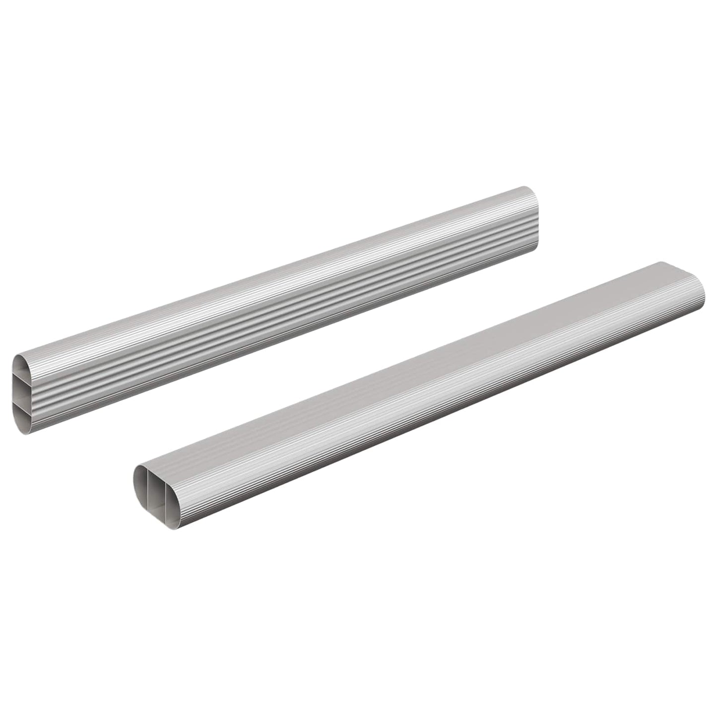 Asta per armadio Vidaxxl 2 pezzi argento 764 x 15 x 29 mm in lega di alluminio