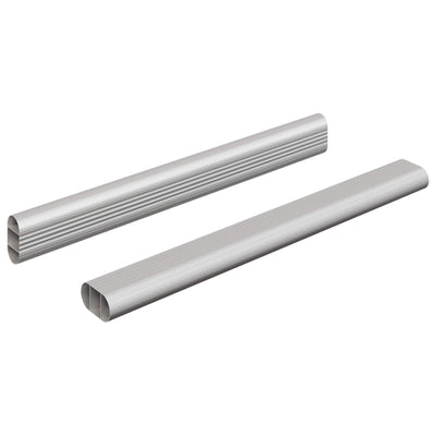 Vidaxxl barra para armario 2 piezas plata 764 x 15 x 29 mm aleación de aluminio