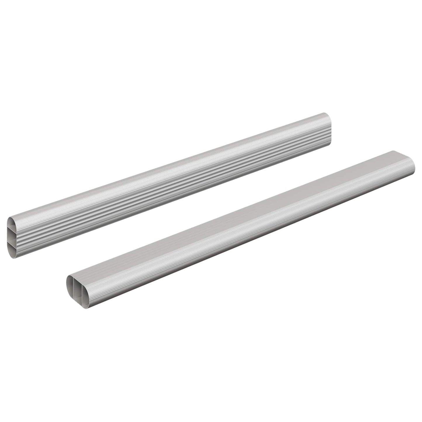 Vidaxxl barra para armario 2 piezas plata 764 x 15 x 29 mm aleación de aluminio