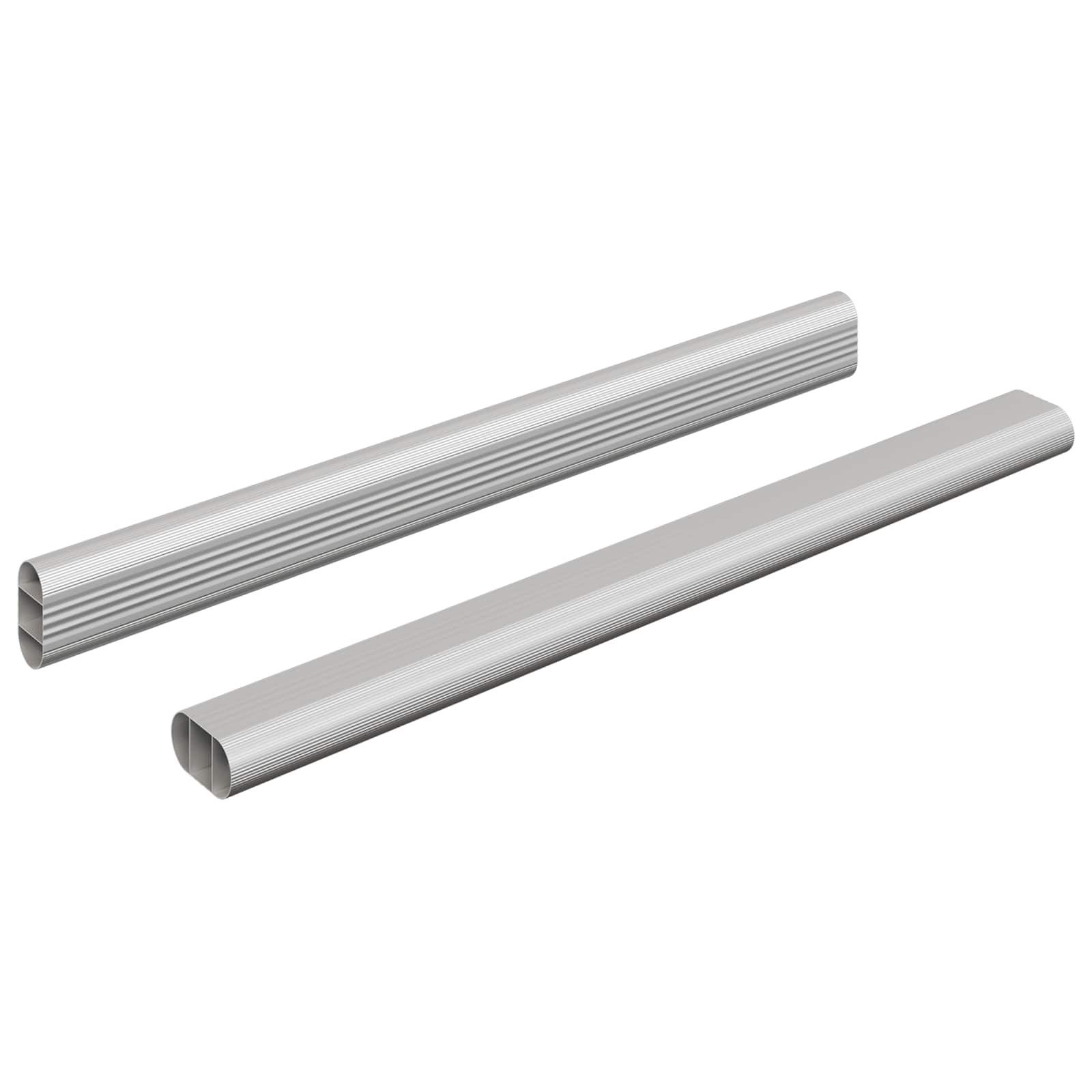 Asta per armadio Vidaxxl 2 pezzi argento 764 x 15 x 29 mm in lega di alluminio