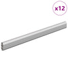 Asta per armadio Vidaxxl 12 pezzi argento 764 x 15 x 29 mm in lega di alluminio