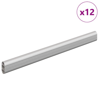 Vidaxxl barra para armario 12 piezas plata 764 x 15 x 29 mm aleación de aluminio