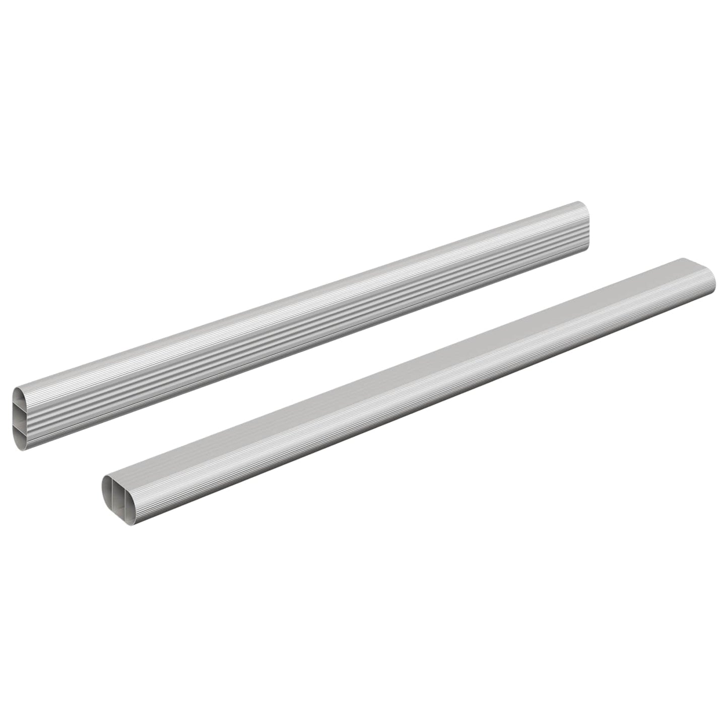 Vidaxxl barra para armario 2 piezas plata 764 x 15 x 29 mm aleación de aluminio