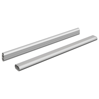 Vidaxxl barra para armario 2 piezas plata 764 x 15 x 29 mm aleación de aluminio