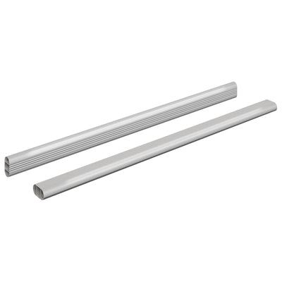 Vidaxxl barra para armario 2 piezas plata 764 x 15 x 29 mm aleación de aluminio