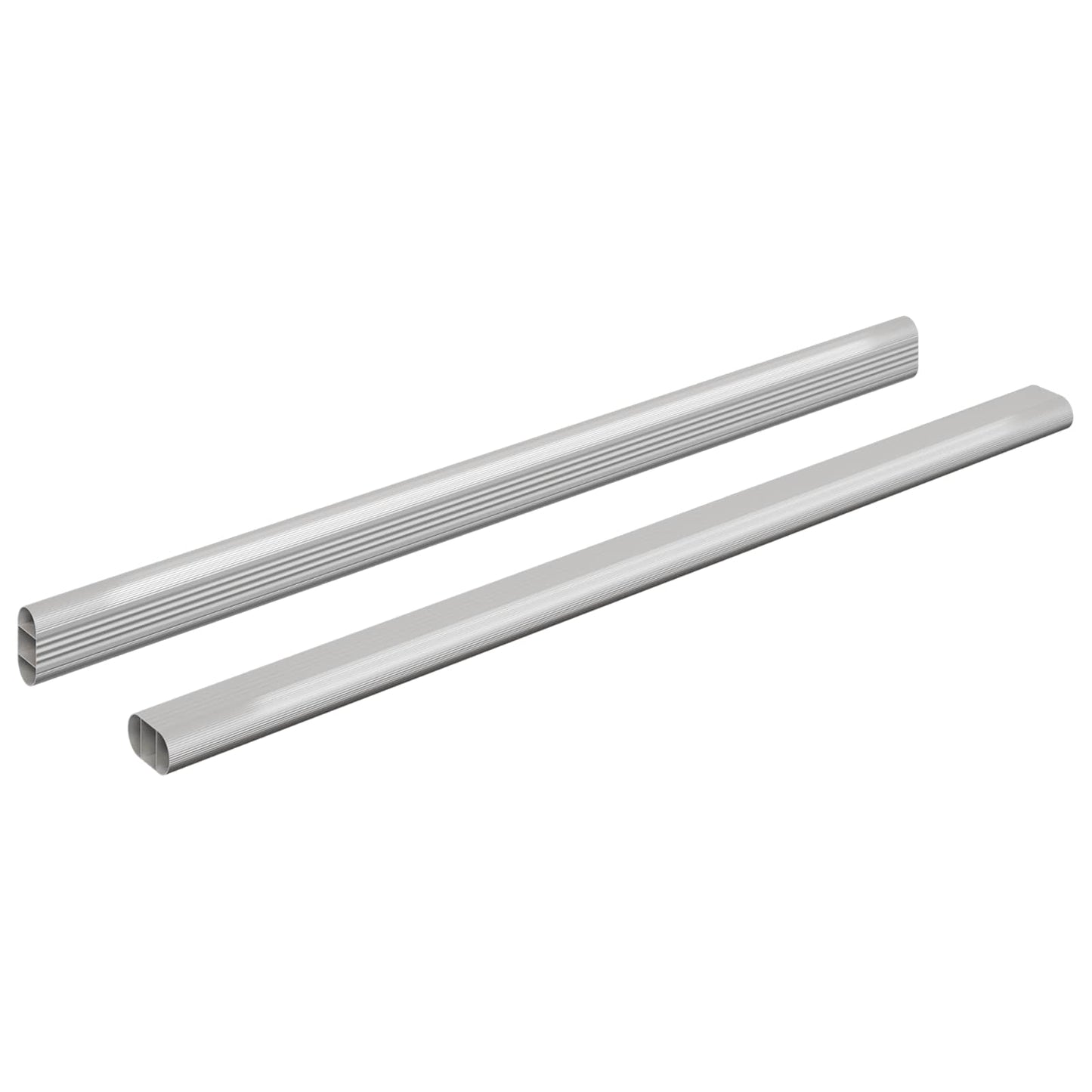 Vidaxxl barra para armario 2 piezas plata 764 x 15 x 29 mm aleación de aluminio