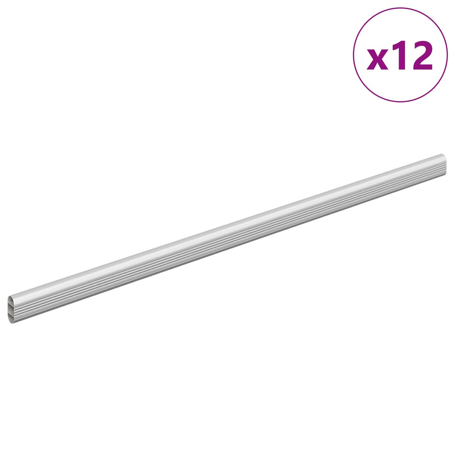 Vidaxxl barra para armario 12 piezas plata 764 x 15 x 29 mm aleación de aluminio