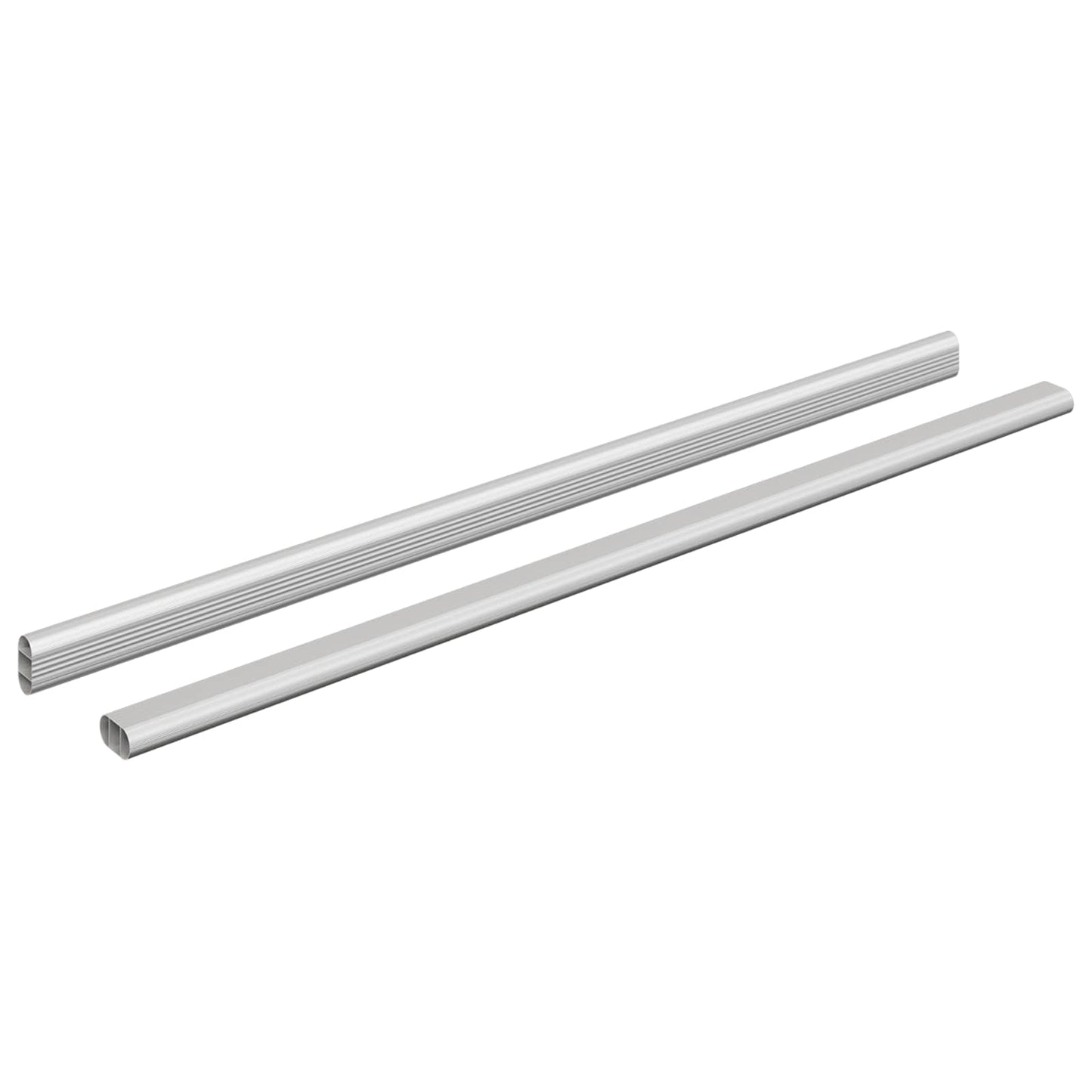 Vidaxxl barra para armario 2 piezas plata 764 x 15 x 29 mm aleación de aluminio