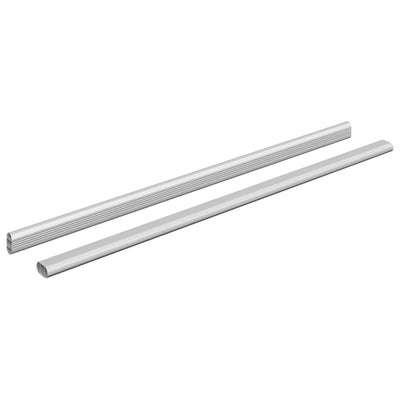 Vidaxxl barra para armario 2 piezas plata 764 x 15 x 29 mm aleación de aluminio
