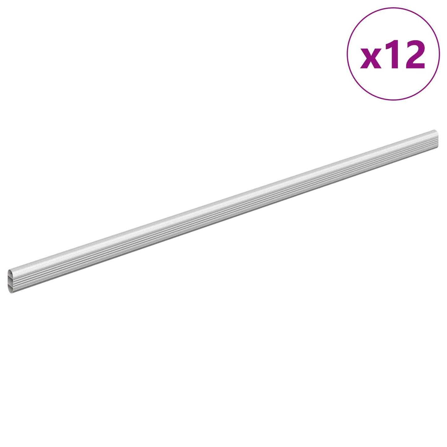Vidaxxl barra para armario 12 piezas plata 764 x 15 x 29 mm aleación de aluminio