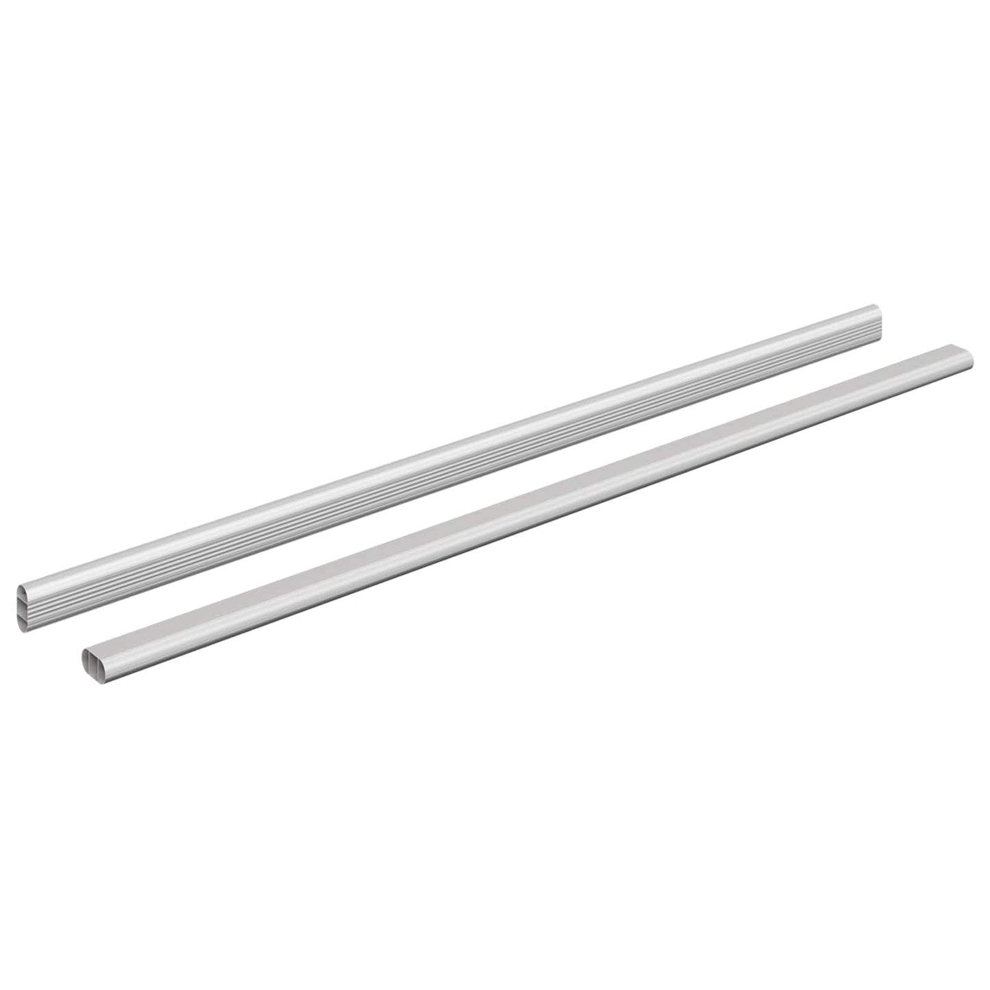Vidaxxl barra para armario 2 piezas plata 764 x 15 x 29 mm aleación de aluminio