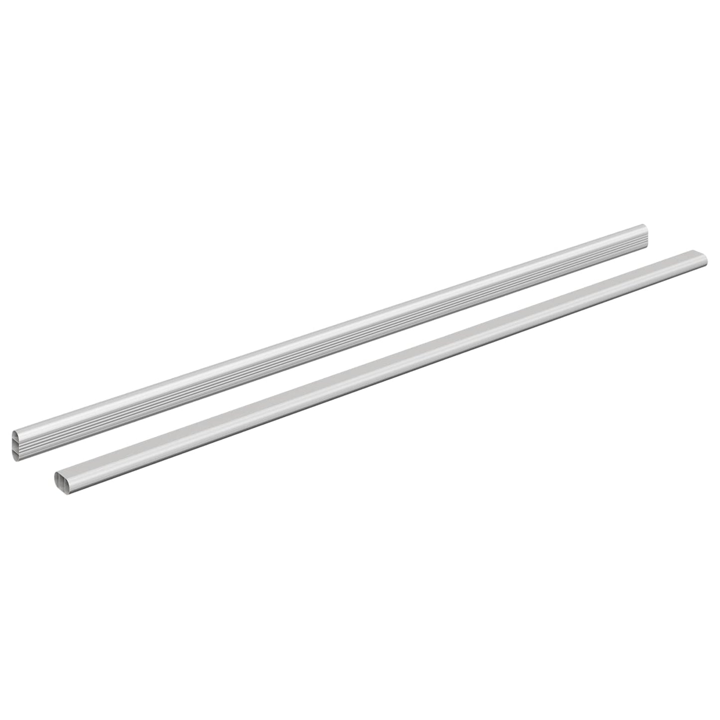 Vidaxxl barra para armario 2 piezas plata 764 x 15 x 29 mm aleación de aluminio