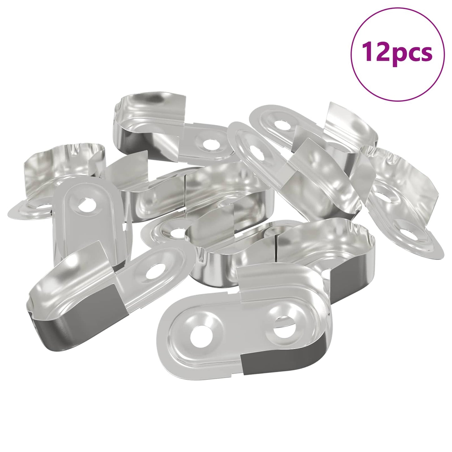 Vidaxxl soporte barra armario 12uds zinc blanco 40 x 18 x 10 mm hierro