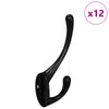 Gancio appendiabiti Vidaxx 12 pezzi nero 102 x 29 x 47 mm in lega di zinco
