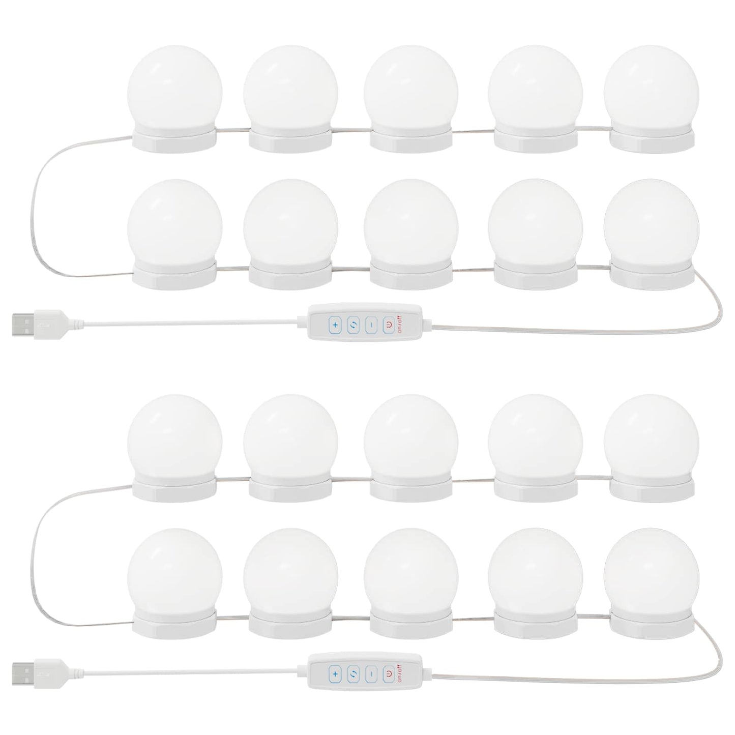 Luci per specchio VidaXL 2 pezzi bianche 4,5 x 4,5 x 4,8 cm in plastica