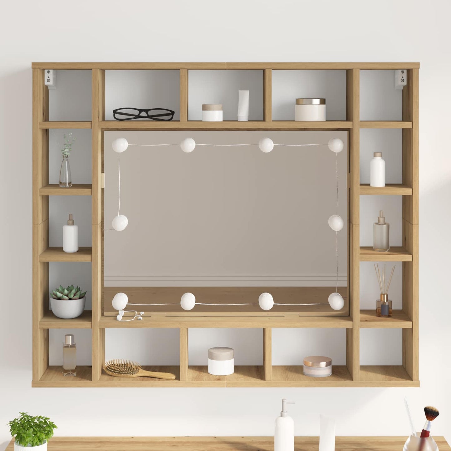 Luci per specchio VidaXL 12 pezzi bianche 4,5 x 4,5 x 4,8 cm in plastica