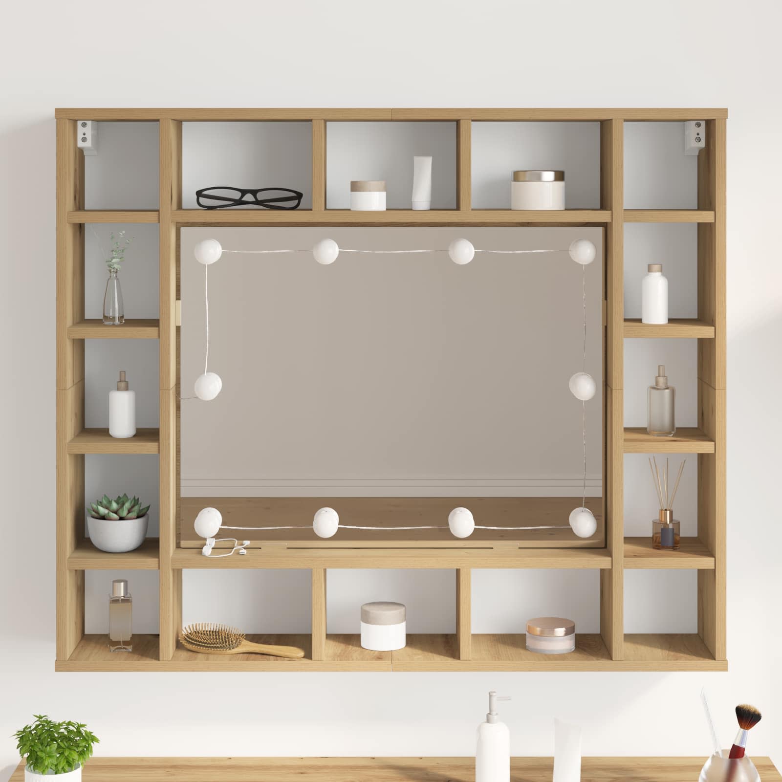 Luci per specchio VidaXL 12 pezzi bianche 4,5 x 4,5 x 4,8 cm in plastica
