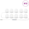Luci per specchio VidaXL 12 pezzi bianche 4,5 x 4,5 x 4,8 cm in plastica