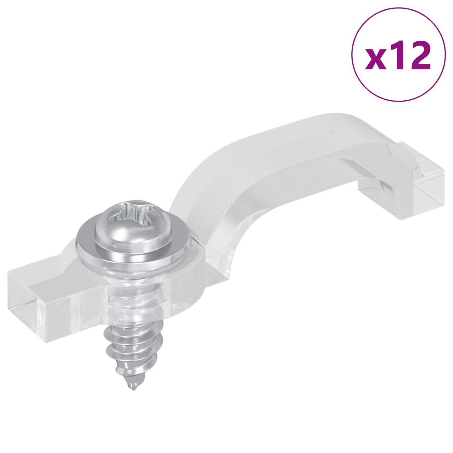 Clip per strisce LED Vidaxxl 12 pezzi trasparenti 23,8 x 7,3 x 4,3 mm