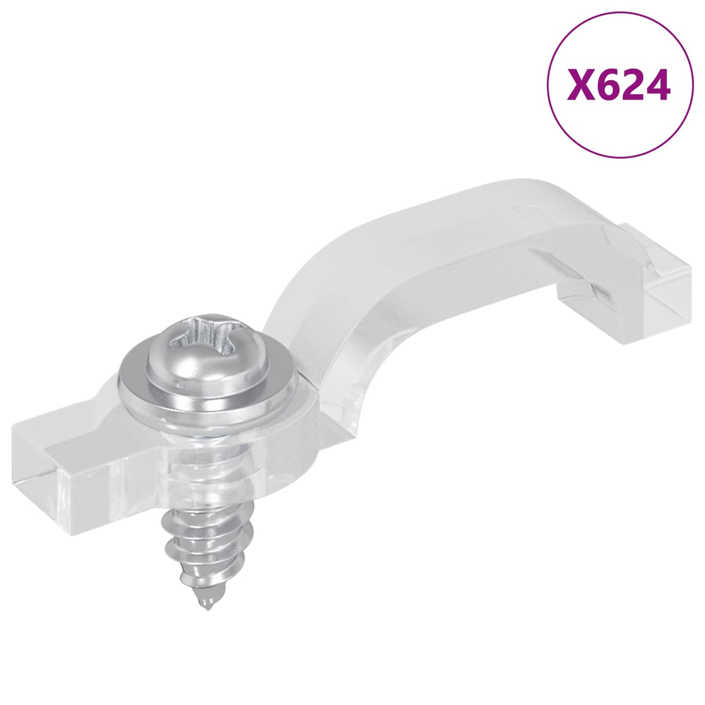 Clip per strisce LED Vidaxxl 12 pezzi trasparenti 23,8 x 7,3 x 4,3 mm
