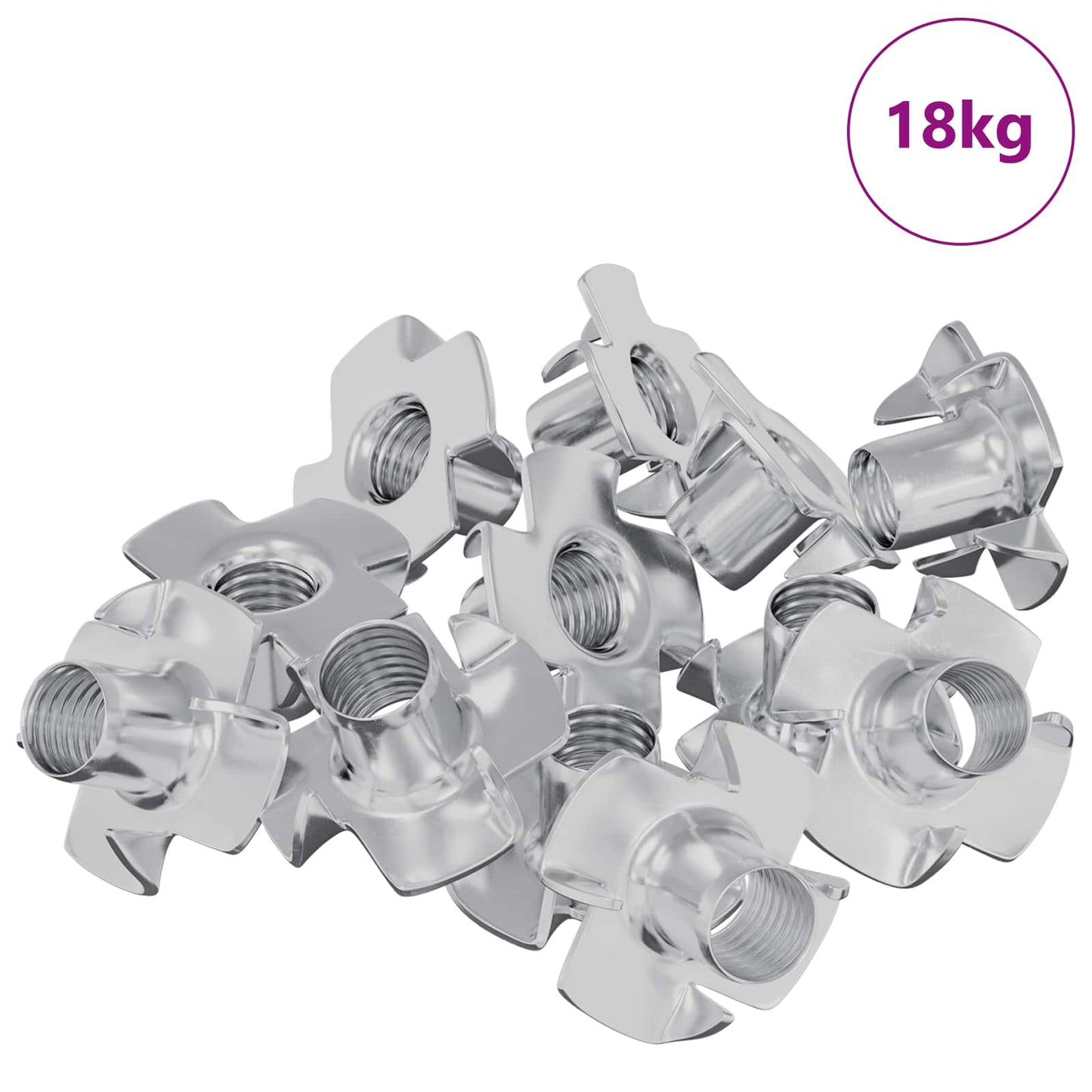 Vidaxl dado a T stampato 7200 pezzi argento m6 mm acciaio