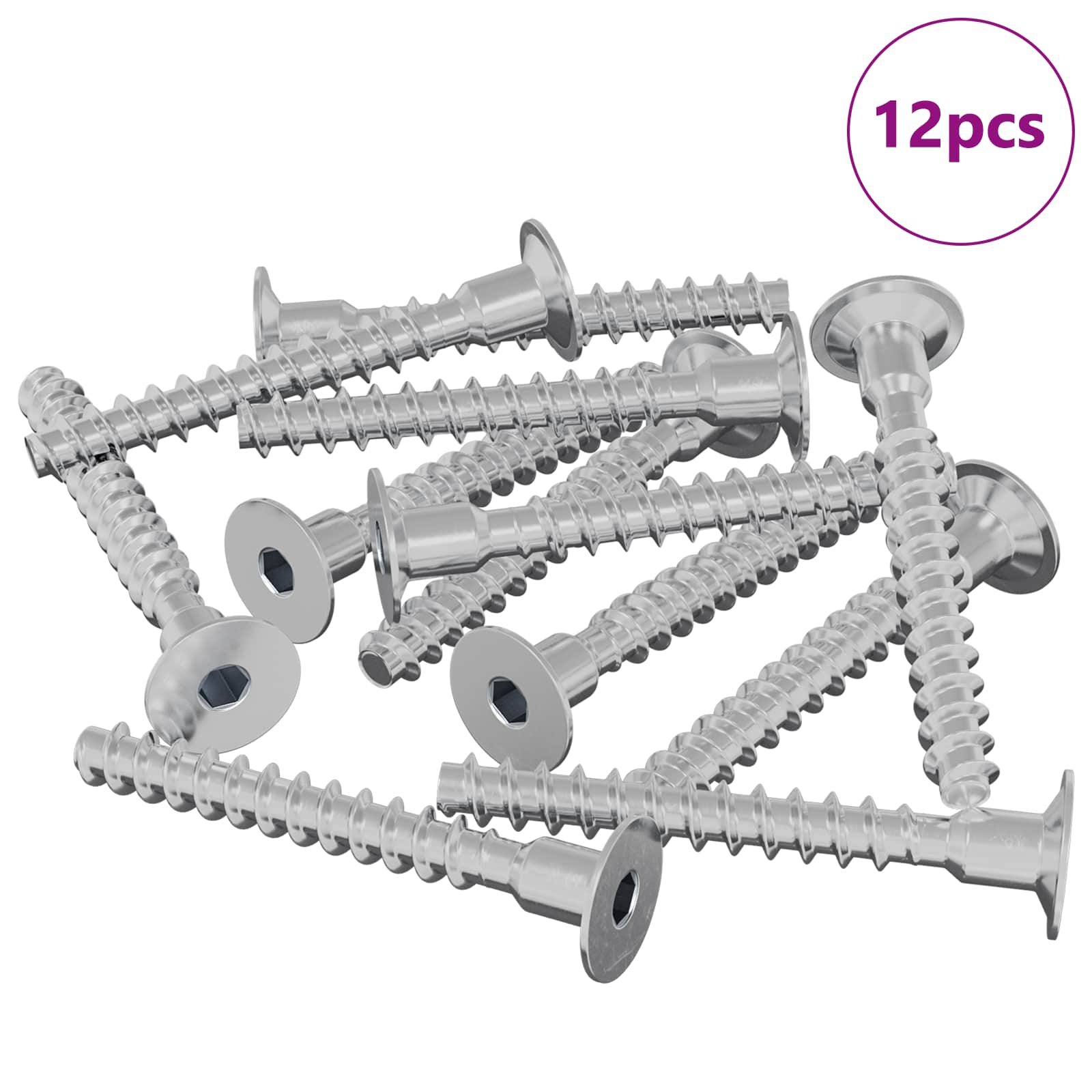 Bullone Vidaxl 12 pz ferro zincato 5 x 40 mm