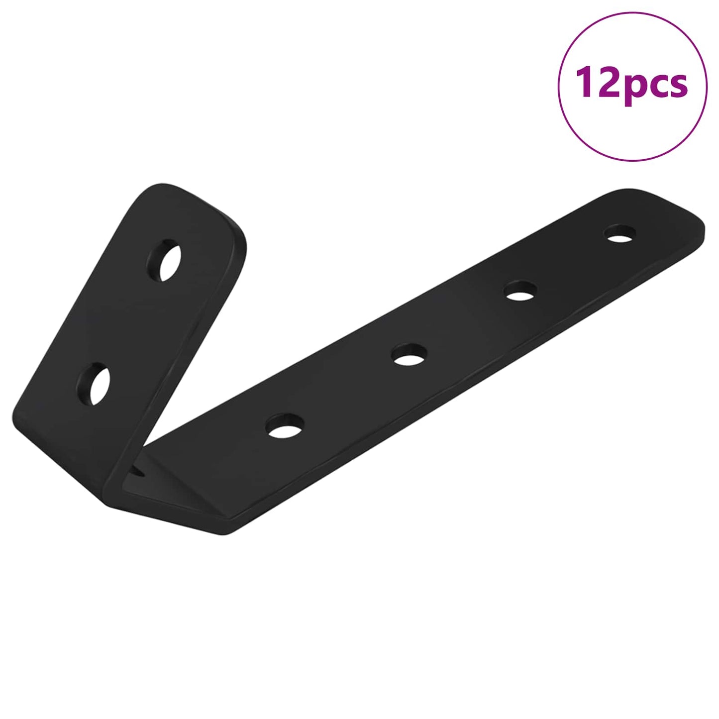 Vidaxl ganchos 12uds negro m5 x 110 mm hierro