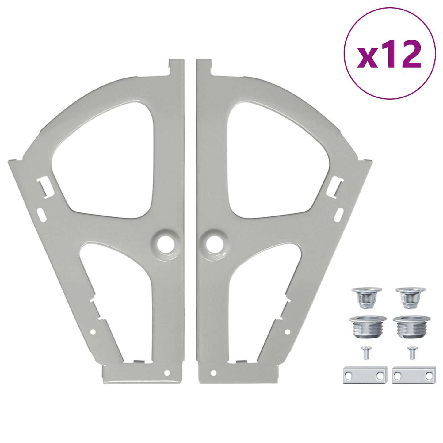 Vidaxl flip lade scharnier 12 pcs zilver 235 x 155 x 30 mm ijzer