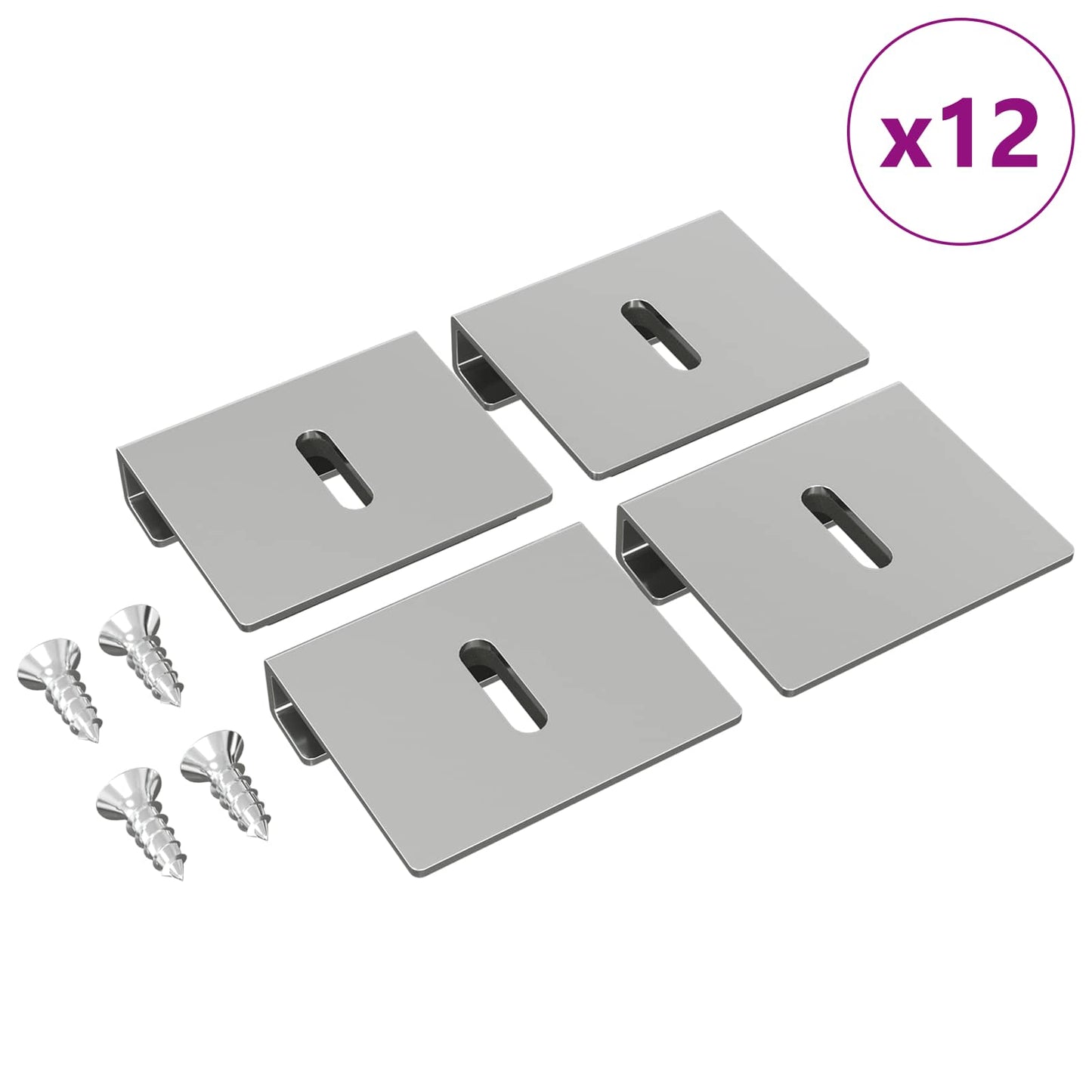 Vidaxx soporte de montaje de espejo 12 piezas níquel 35 x 30 x 8,3 mm acero