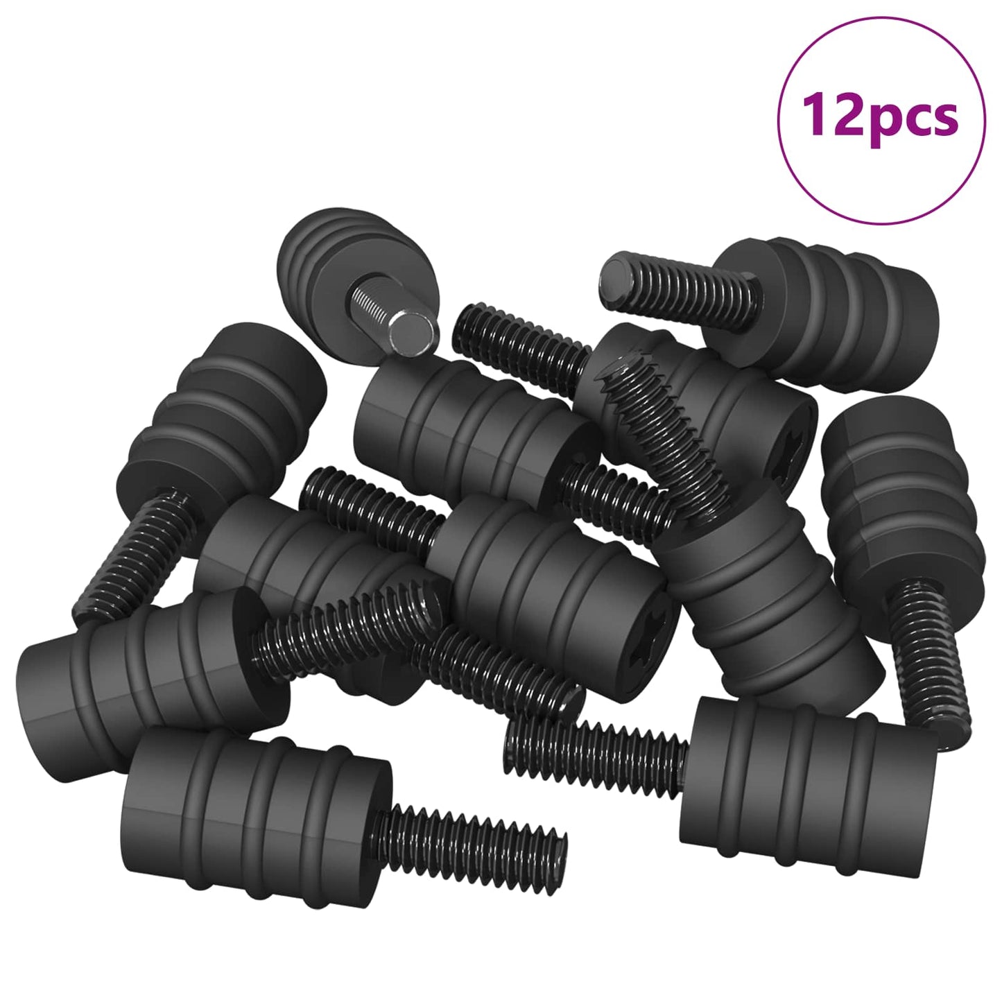 Vite distanziatore VidaXL 12 pezzi nera m4 in gomma e acciaio
