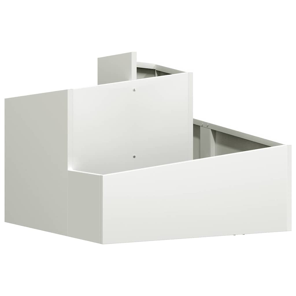 Vidaxl macetero de jardín blanco 60 x 60 x 50 cm acero laminado en frío