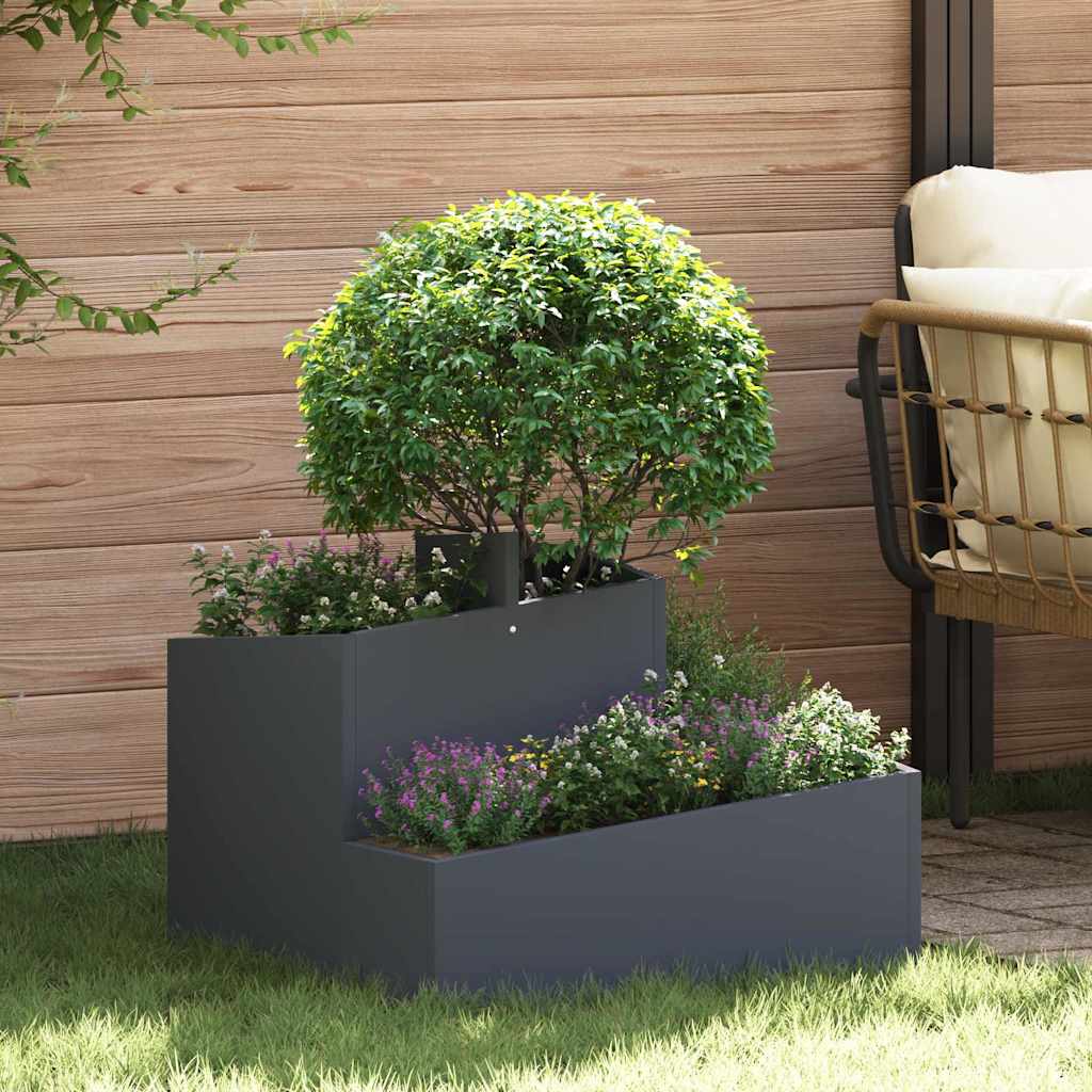Vidaxl macetero de jardín antracita 60 x 60 x 50 cm acero laminado en frío