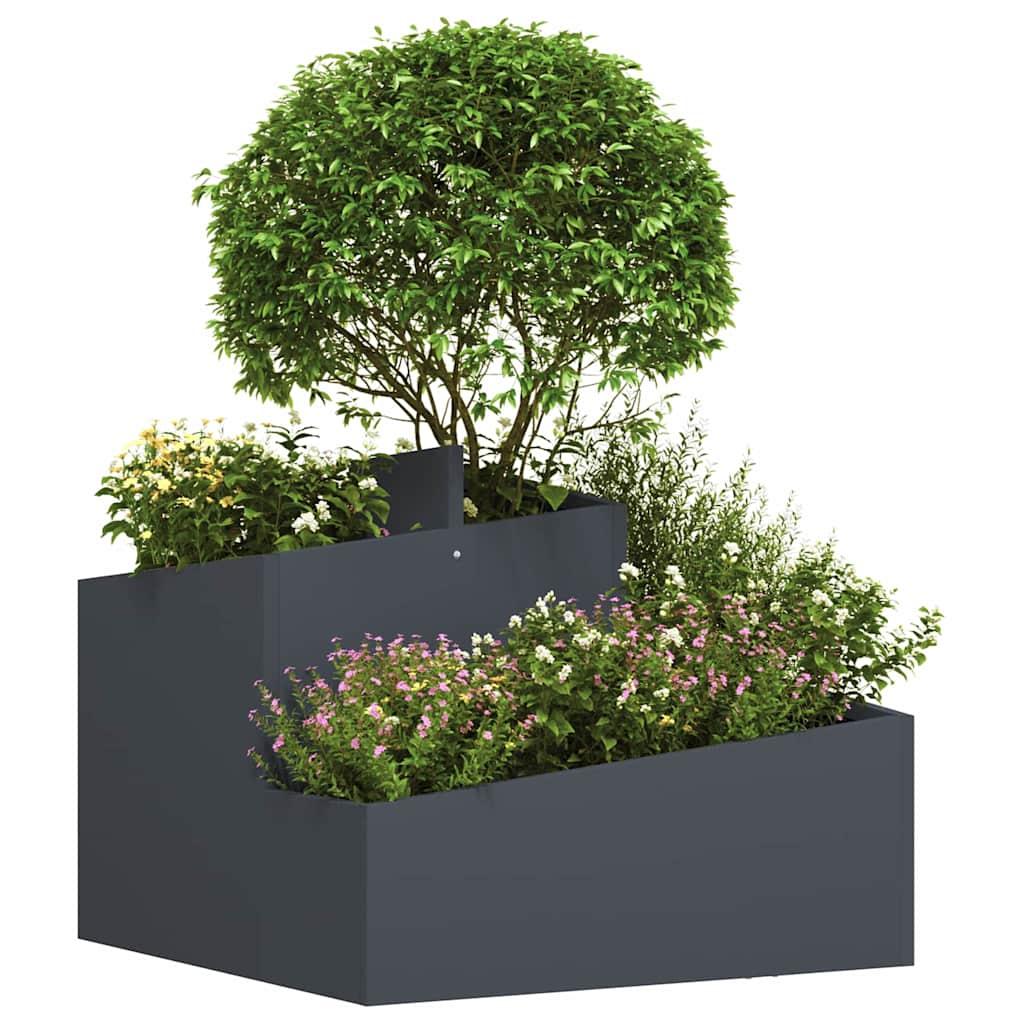 Vidaxl macetero de jardín antracita 60 x 60 x 50 cm acero laminado en frío