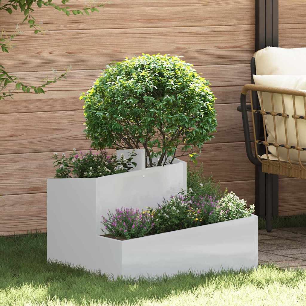 Vidaxl macetero de jardín plateado 60 x 60 x 50 cm acero galvanizado