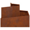 Vaso da fiori da giardino Vidaxl marrone 60 x 60 x 50 cm in acciaio corten