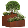 Vaso da fiori da giardino Vidaxl marrone 60 x 60 x 50 cm in acciaio corten