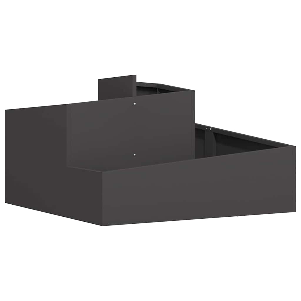 Vidaxl macetero de jardín negro 80 x 80 x 50 cm acero laminado en frío
