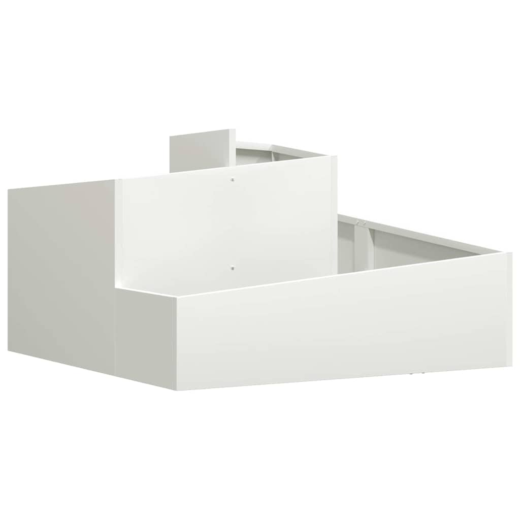 Vidaxl macetero de jardín blanco 80 x 80 x 50 cm acero laminado en frío