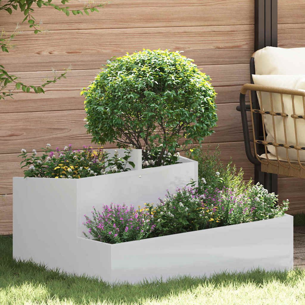 Vidaxl tuin bloempot zilver 80 x 80 x 50 cm gegalvaniseerd staal