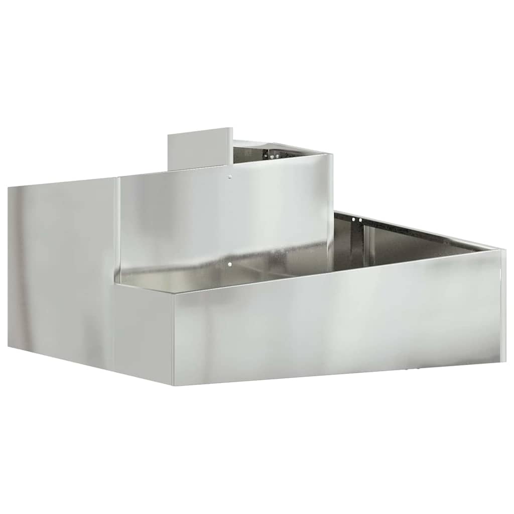 Vidaxl tuin bloempot zilver 80 x 80 x 50 cm gegalvaniseerd staal