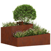Vaso da fiori da giardino Vidaxl marrone 80 x 80 x 50 cm in acciaio corten