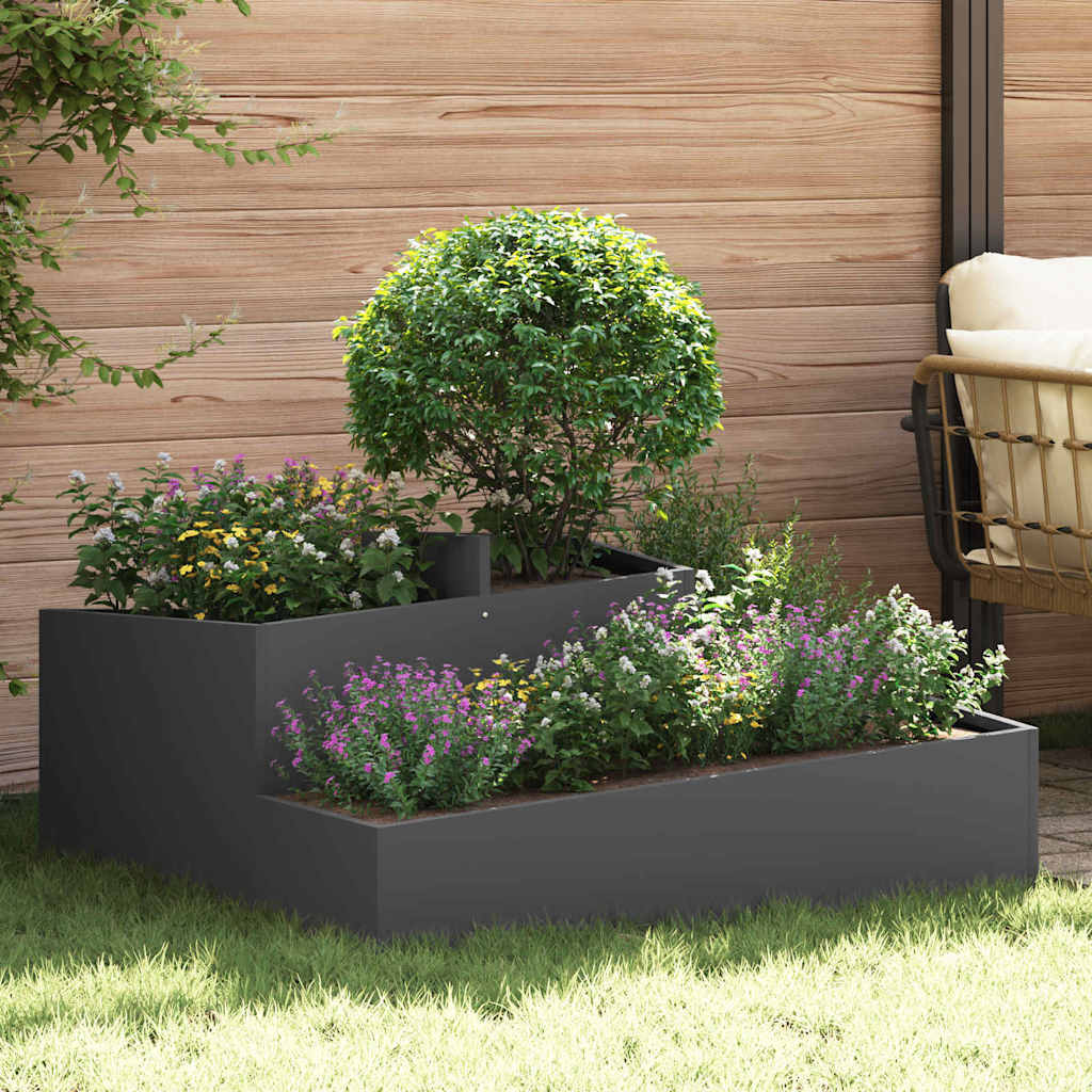 Vidaxl macetero de jardín negro 100 x 100 x 50 cm acero laminado en frío