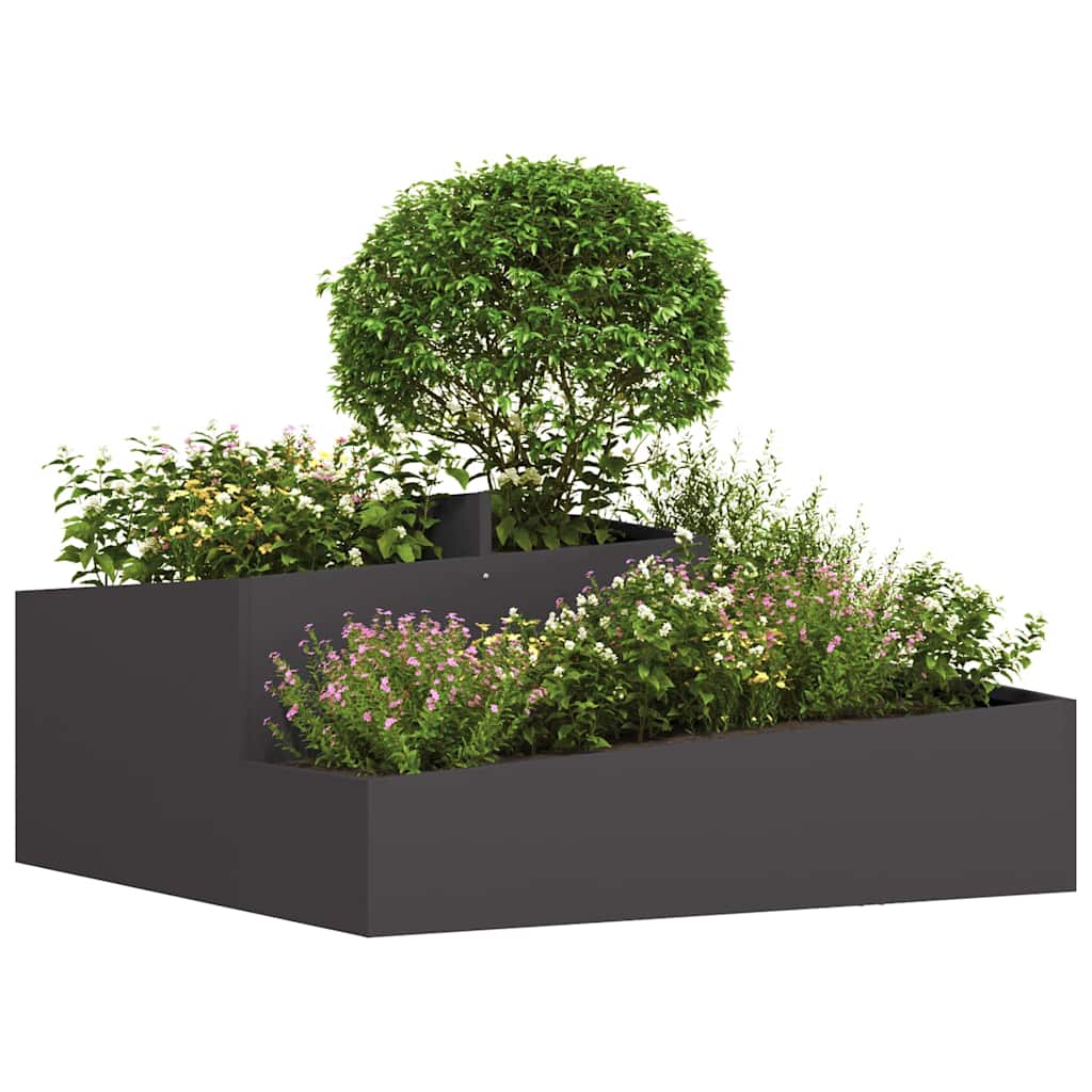 Vidaxl macetero de jardín negro 100 x 100 x 50 cm acero laminado en frío