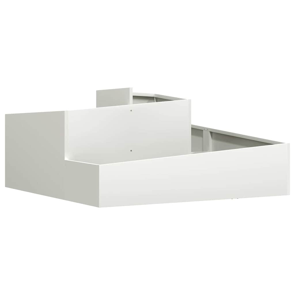 Vidaxl macetero de jardín blanco 100 x 100 x 50 cm acero laminado en frío