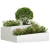 Vaso da fiori da giardino Vidaxl bianco 100 x 100 x 50 cm in acciaio laminato a freddo