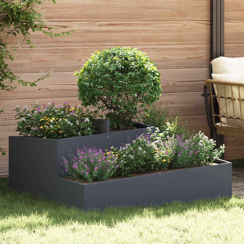 Vidaxl macetero de jardín antracita 100 x 100 x 50 cm acero laminado en frío