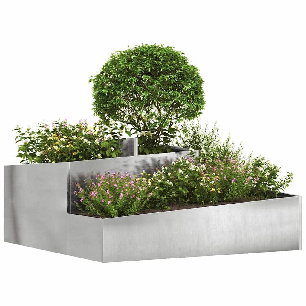 Vidaxx macetero de jardín plateado 100 x 100 x 50 cm acero inoxidable